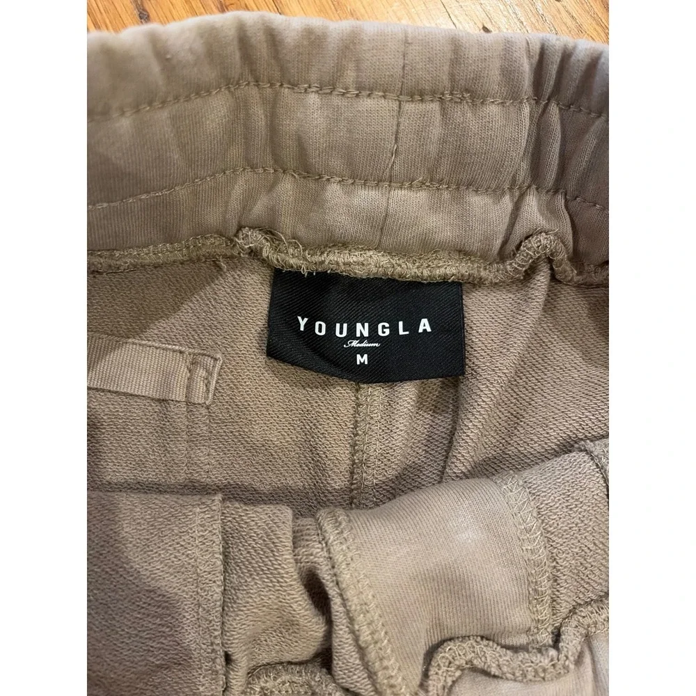 YoungLA Immortal Club Athletics Shorts Tan Taupe French Terry Mens Medium